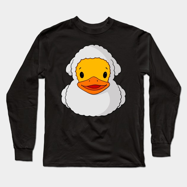 White Sheep Rubber Duck Long Sleeve T-Shirt by Alisha Ober Designs